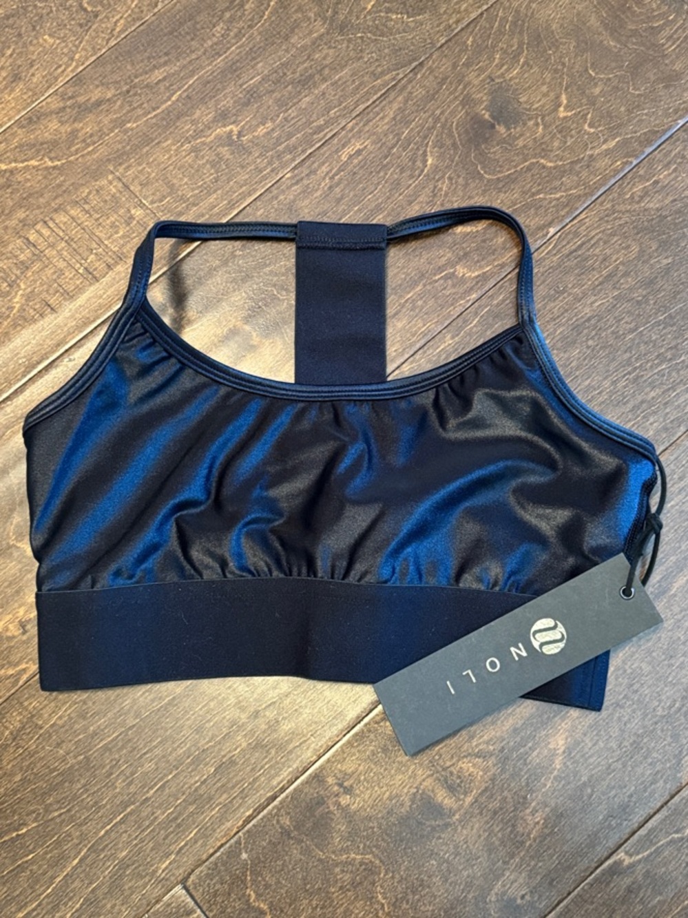 Liquid Black Racerback Sports Bra
